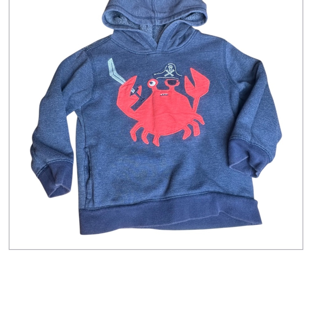 Toddlers Hoodie with Red Pirate Crab Graphic